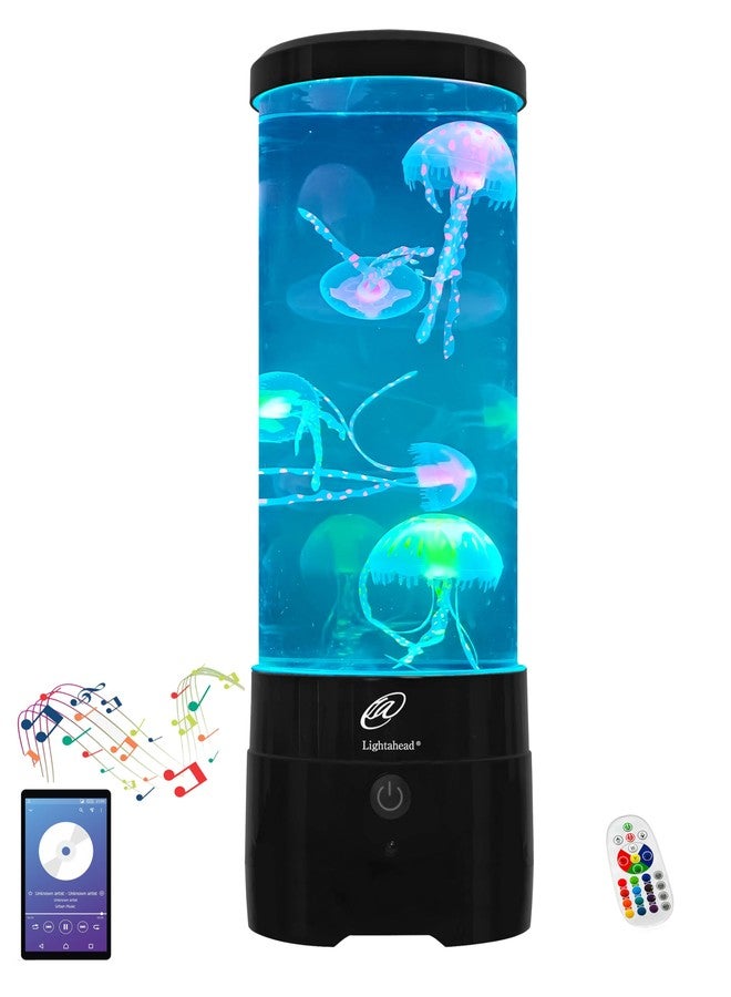 Lightahead LED Sensory Jellyfish Aquarium Lamp with Bluetooth Speaker and Color Changing Light Effects. Majestic and Standing Tall at 12 Inches! Medium (12 Inches Tall) - Image 1
